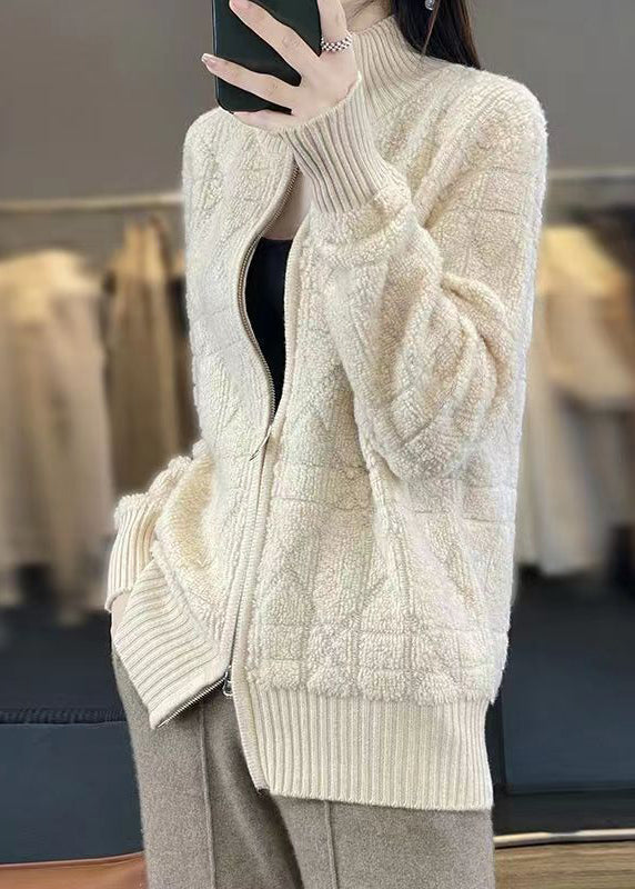 Drune | Bequeme Patchwork-Wollmäntel Stehkragen Lange Ärmel