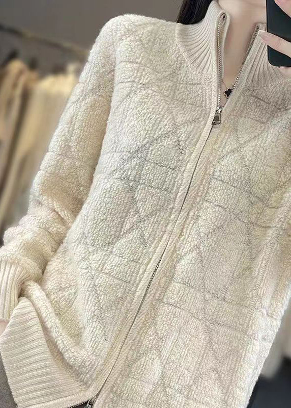 Drune | Bequeme Patchwork-Wollmäntel Stehkragen Lange Ärmel