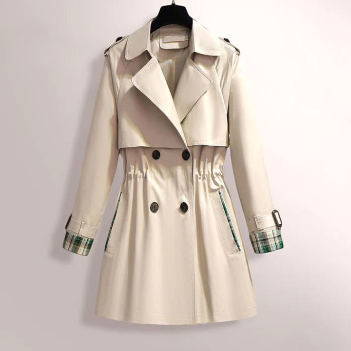 Drune | Trenchcoat - Taillierter Schnitt - Zweireihig - Mit Gürtel - Karodetail