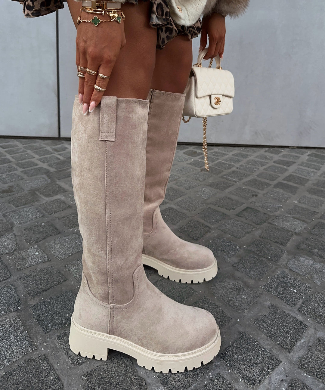 Drune | Beige Ankle Boots für Frauen mit gepolsterter Innensohle und gefüttert Innenraum – Bequeme Stiefeletten für den Alltag