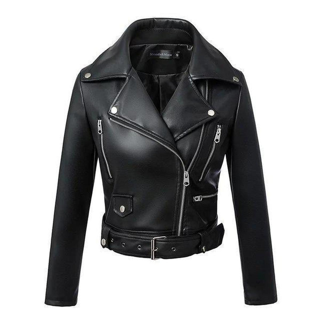 Drune | Gürtel Schwarze Kunstleder Bikerjacke