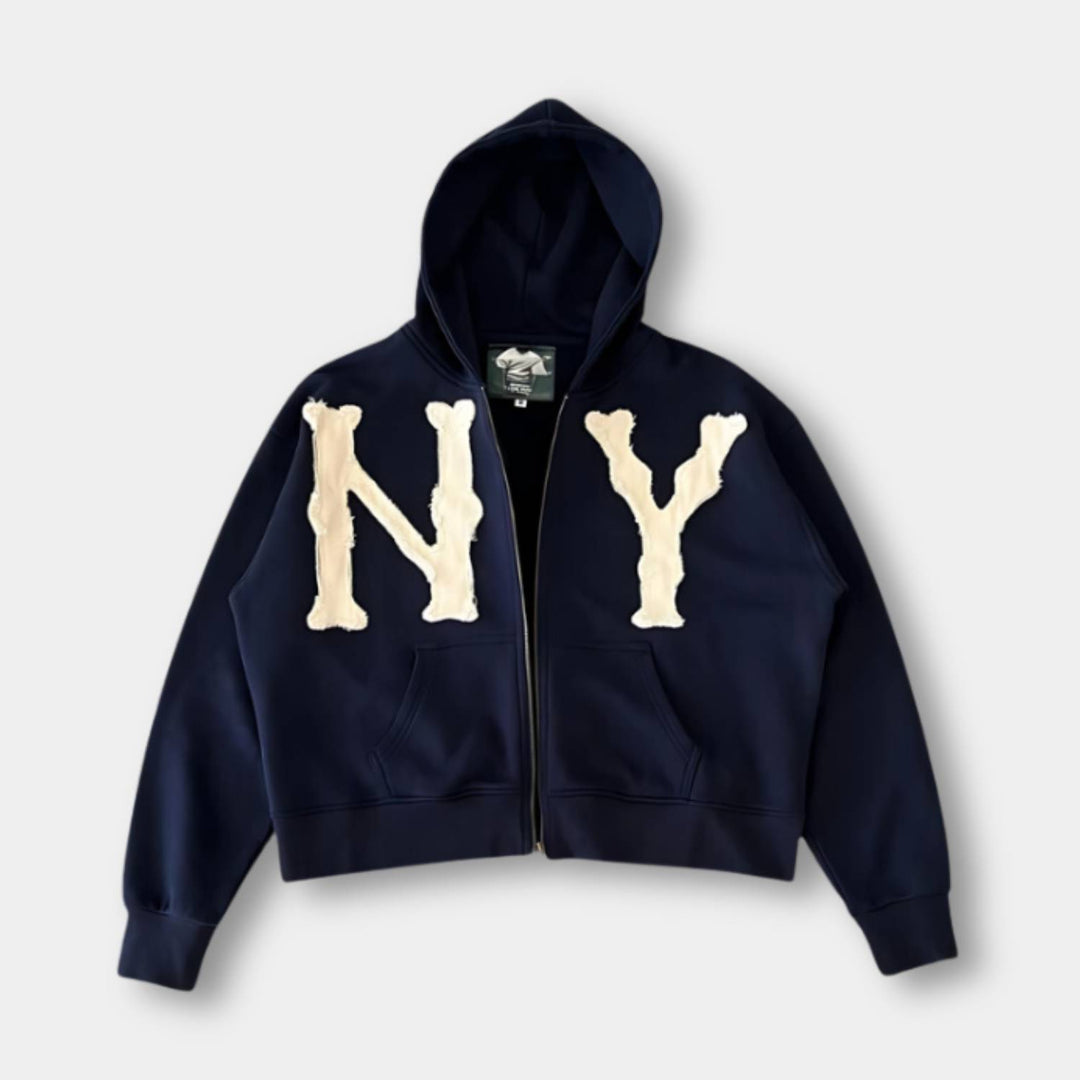 Drune | Bequemer Ny Stickerei Kapuzenpulli Für Unisex Mit Verstellbarem Kapuzenpulli