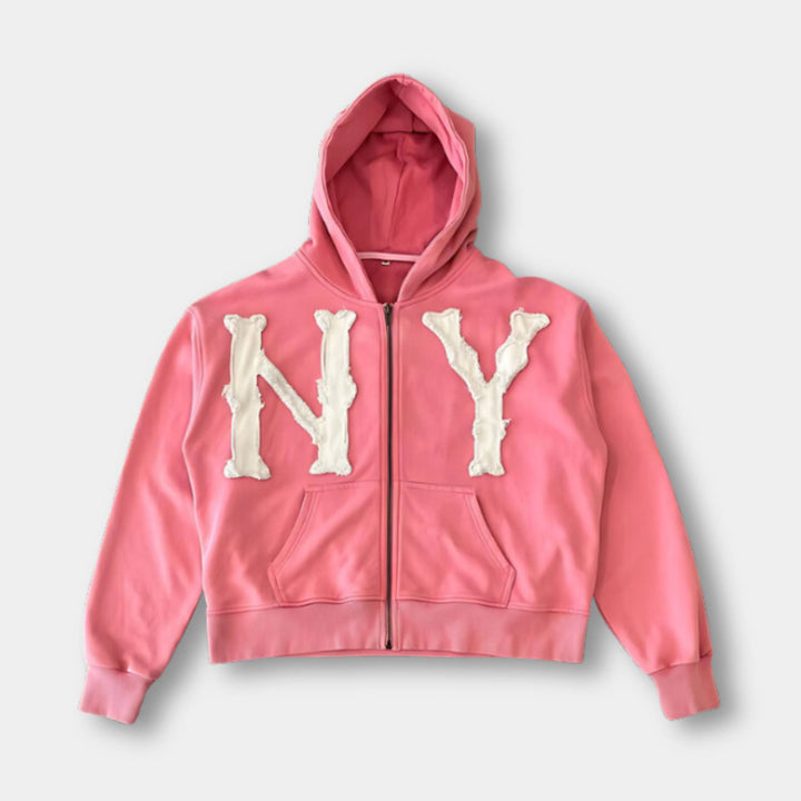 Drune | Bequemer Ny Stickerei Kapuzenpulli Für Unisex Mit Verstellbarem Kapuzenpulli