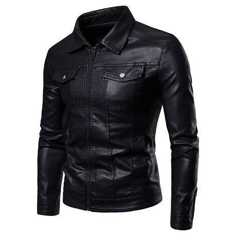 Drune | Klassische Motorradhjacke für Herren Schwarz