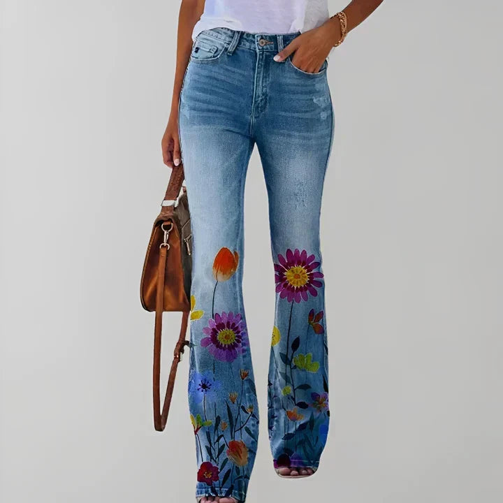 Drune - Gerade jeans mit blumendruck