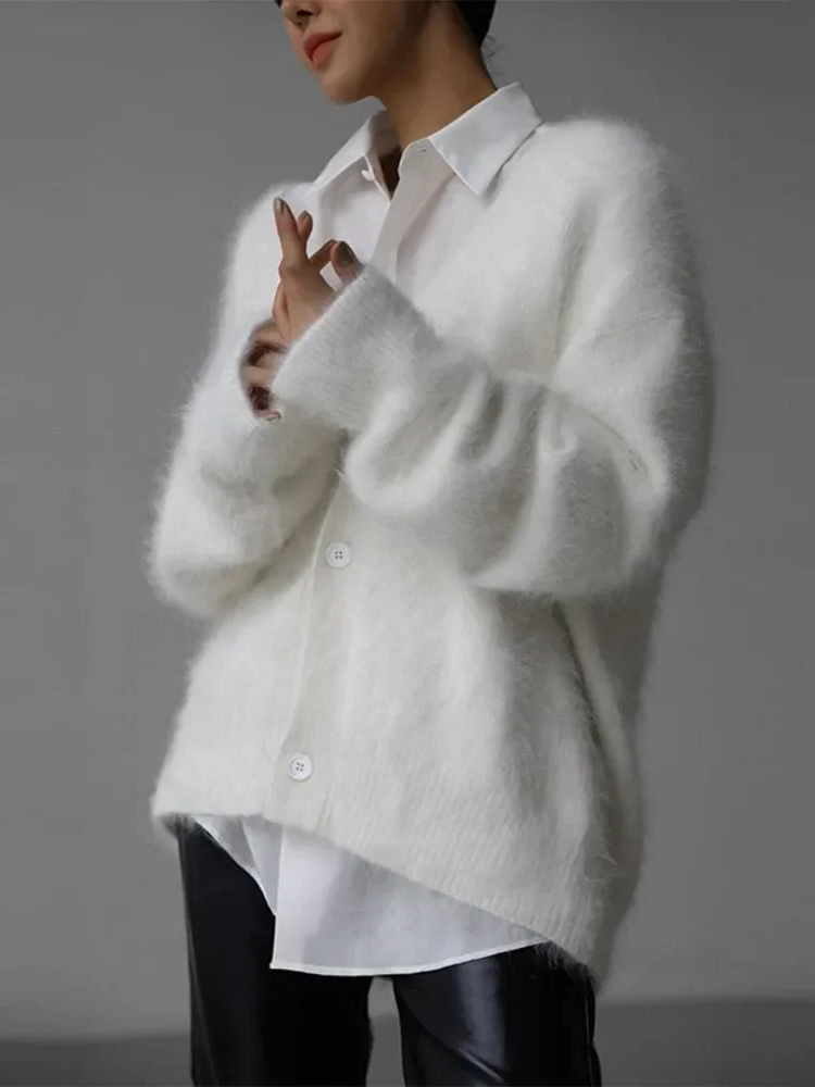 Drune | Kaschmir-Cardigan für Damen | Weicher Cardigan für Damen | Klassischer Cardigan mit Knöpfen