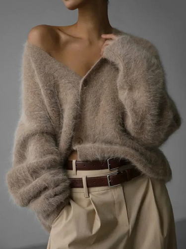 Drune | Kaschmir-Cardigan für Damen | Weicher Cardigan für Damen | Klassischer Cardigan mit Knöpfen
