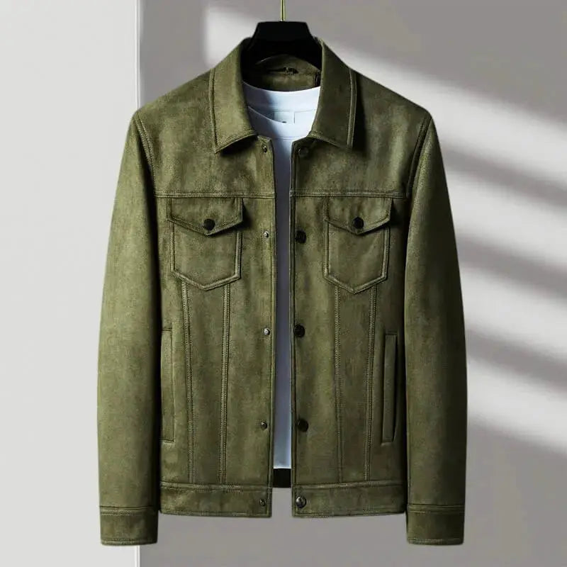 Drune | Vintage Knopf-Front Wildlederjacke