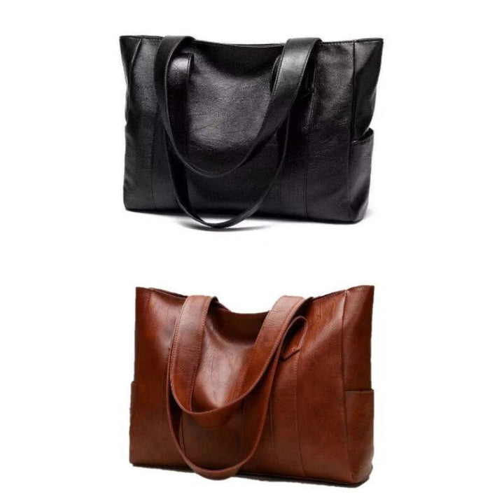 Drune | Leder Schultertasche Große Kapazität Klassischer Vintage-Stil Elegante Tragetasche für Den Alltag