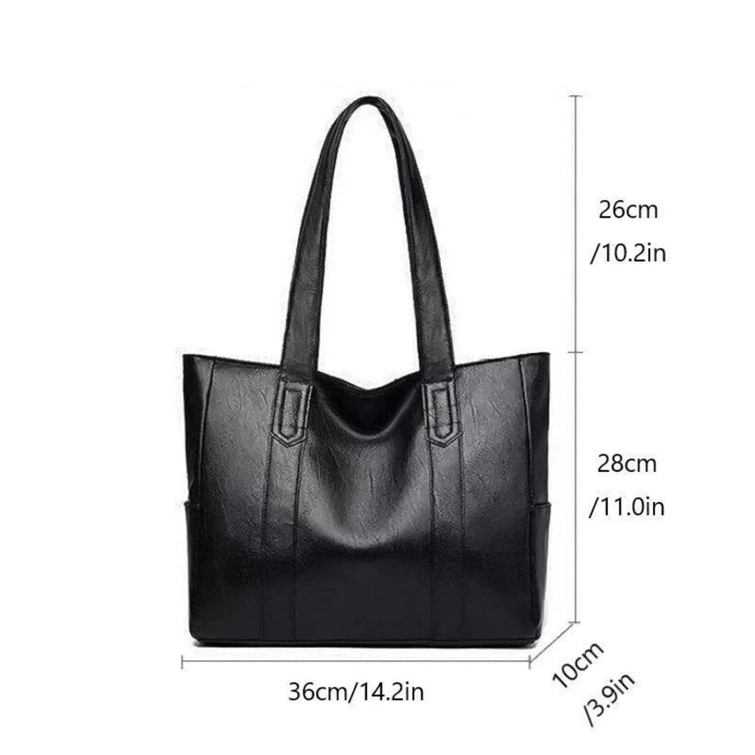 Drune | Leder Schultertasche Große Kapazität Klassischer Vintage-Stil Elegante Tragetasche für Den Alltag
