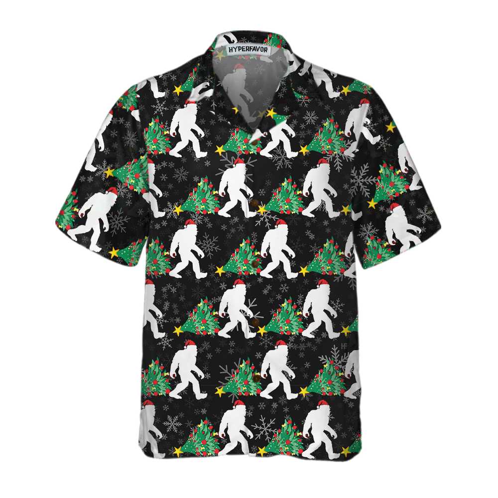 Drune | Bigfoot Für Weihnachten Hawaiian Shirt, Bigfoot Weihnachts Shirt, Lustige Weihnachtsgeschenk Idee