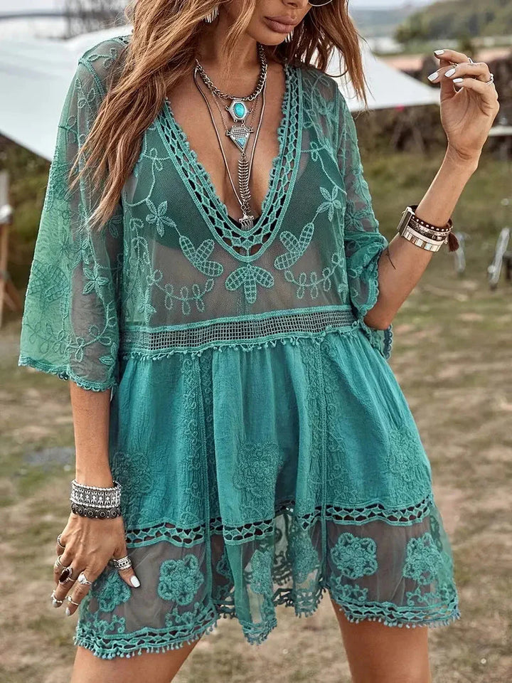 Drune | Cover Up Lace Durchschauen Cover Up Kleid Boho-Stil