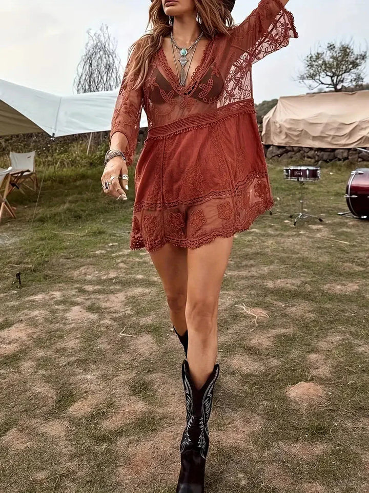 Drune | Cover Up Lace Durchschauen Cover Up Kleid Boho-Stil