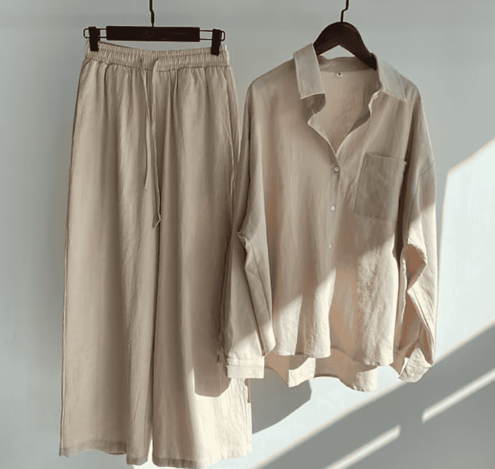 Drune | Leinen-Sommer-Set mit langer Hose und Shirt