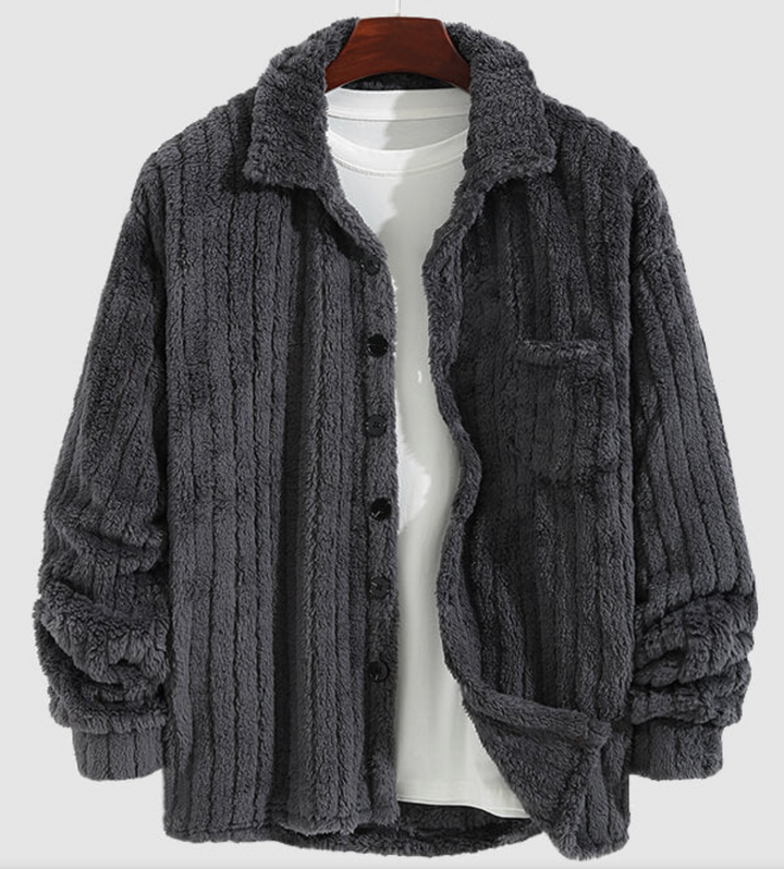 Drune | Lässige, Warme, Einfarbige, Flauschige Fleecejacke für Herren