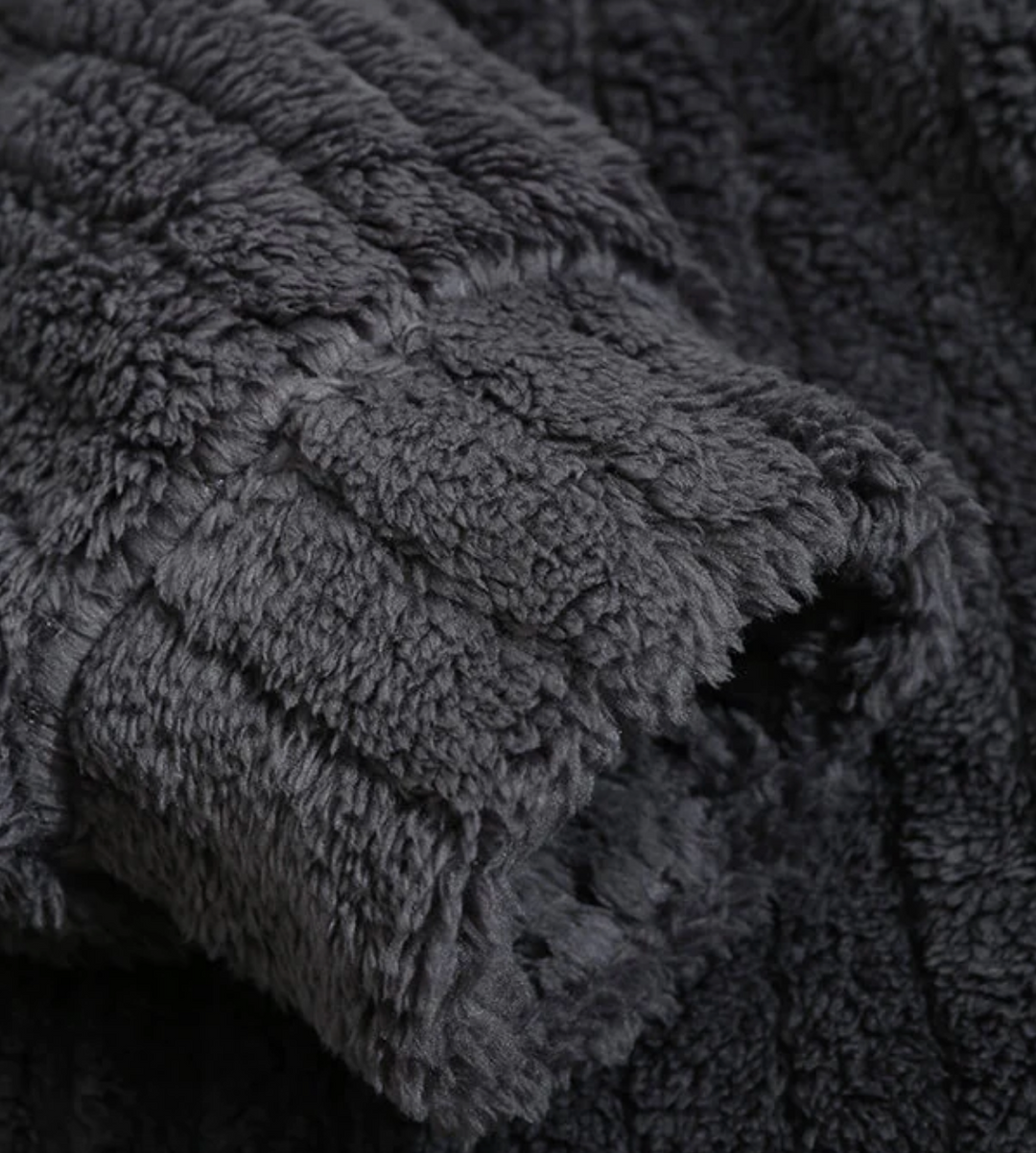 Drune | Lässige, Warme, Einfarbige, Flauschige Fleecejacke für Herren