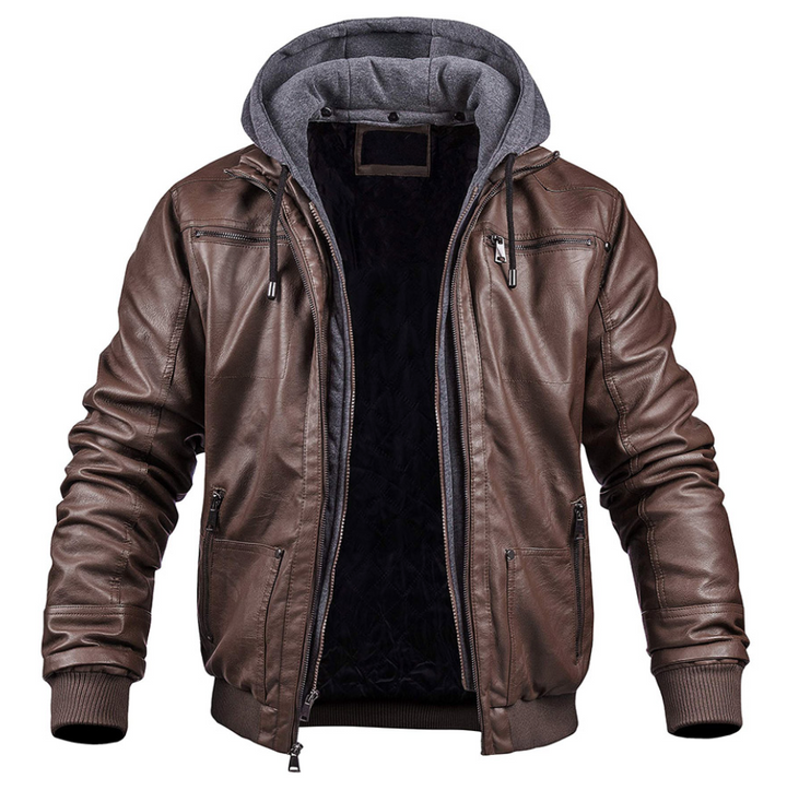 Drune | Klassische Leder-Winterjacke