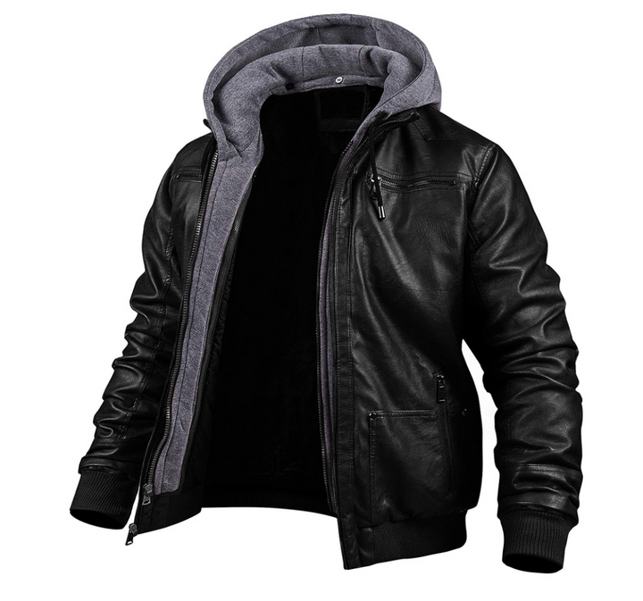 Drune | Klassische Leder-Winterjacke