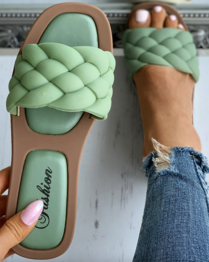 Drune | Geflochtene Slip on Sandalen Mit Gepolsterter Sohle Für Damen