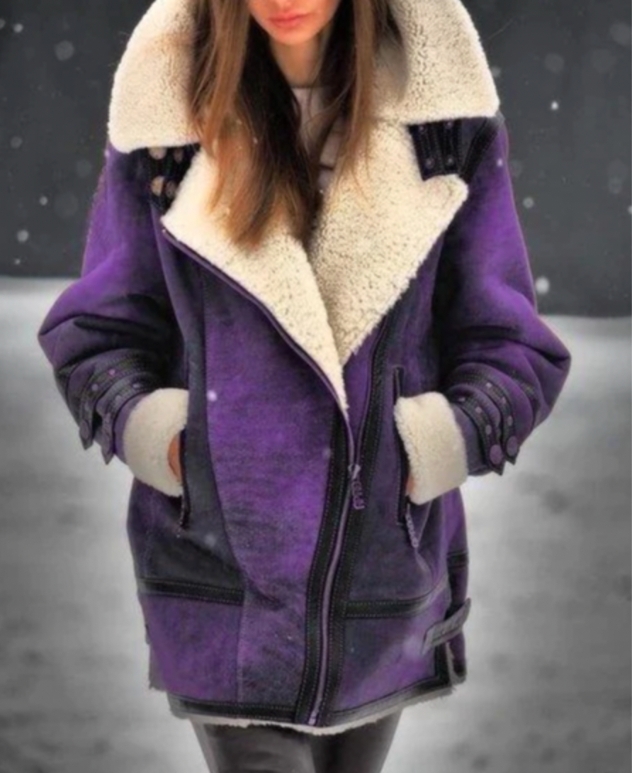 Drune | Kunstleder-Pufferjacke mit warmem Fleece-Futter