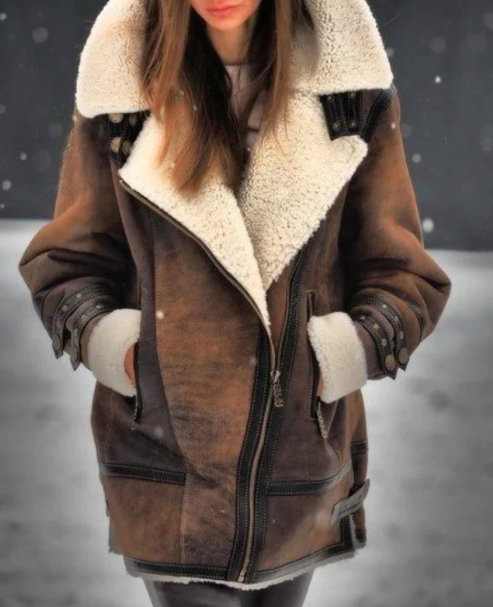 Drune | Gepolsterte Jacke Aus Kunstleder mit Warmer Plüschfutter