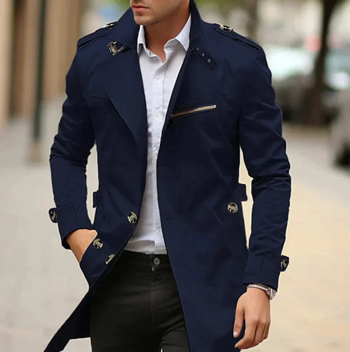 Drune | Herren Klassischer Langer Trenchcoat