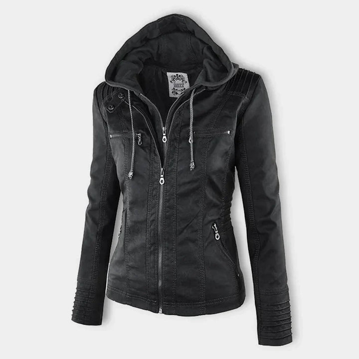 Drune | Damenlederjacke mit Kapuze
