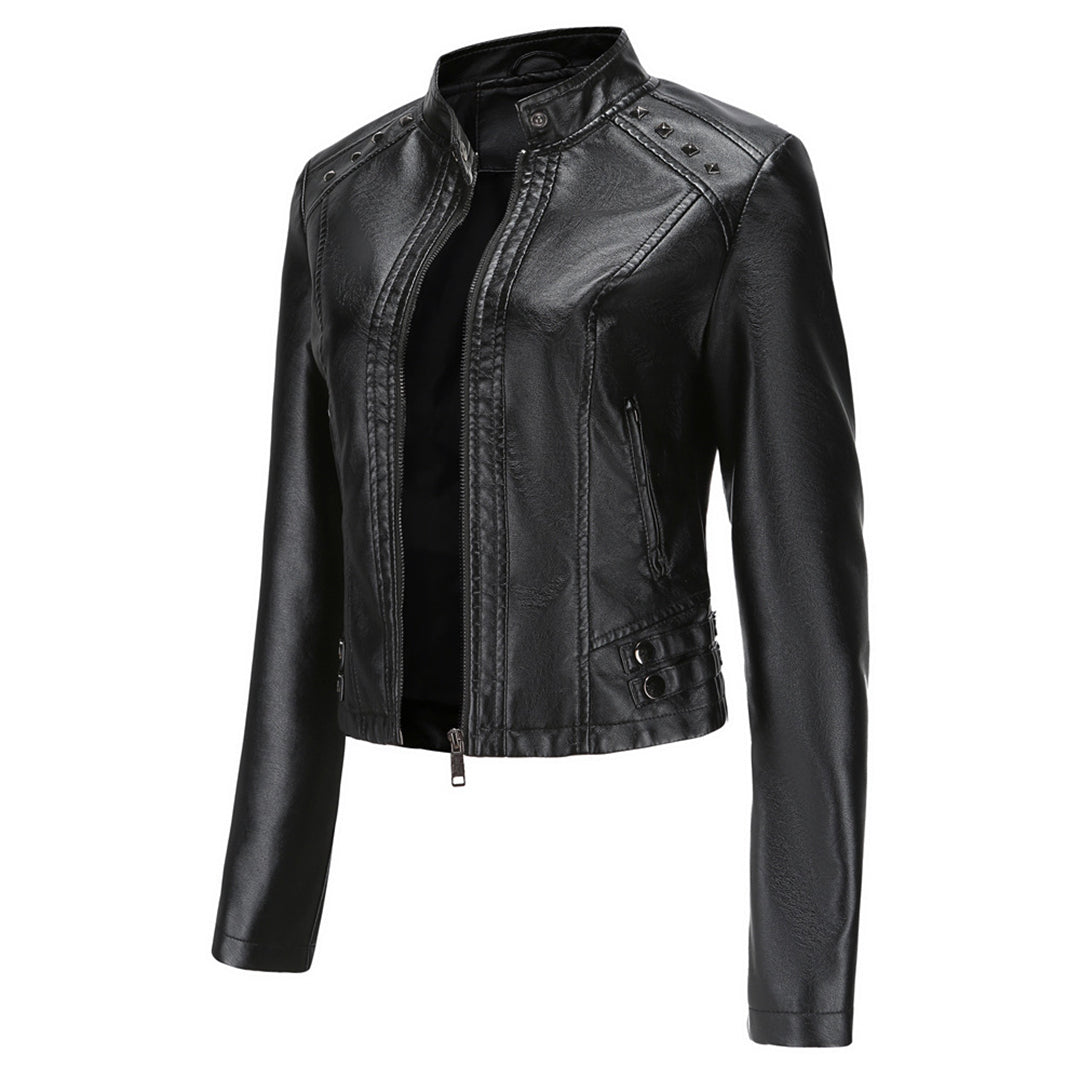 Drune | Elegante Lederjacke mit einzigartigen Details für Damen