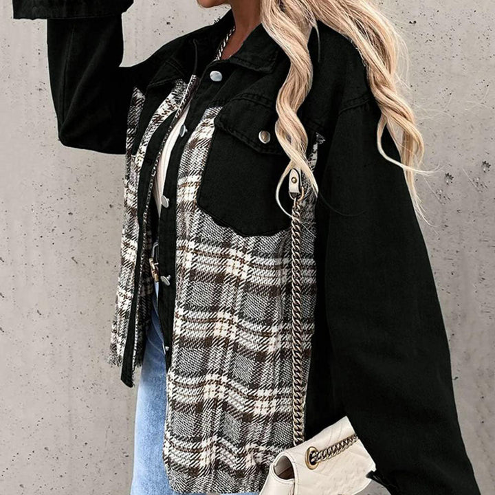 Drune | Jeansjacke kariert Damen