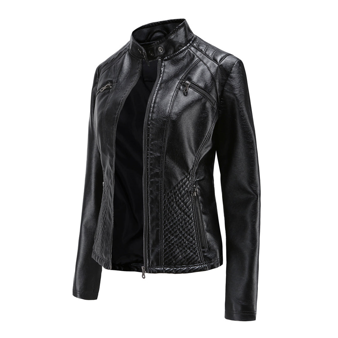 Drune | Stilvolle gesteppte Lederjacke mit Reißverschluss