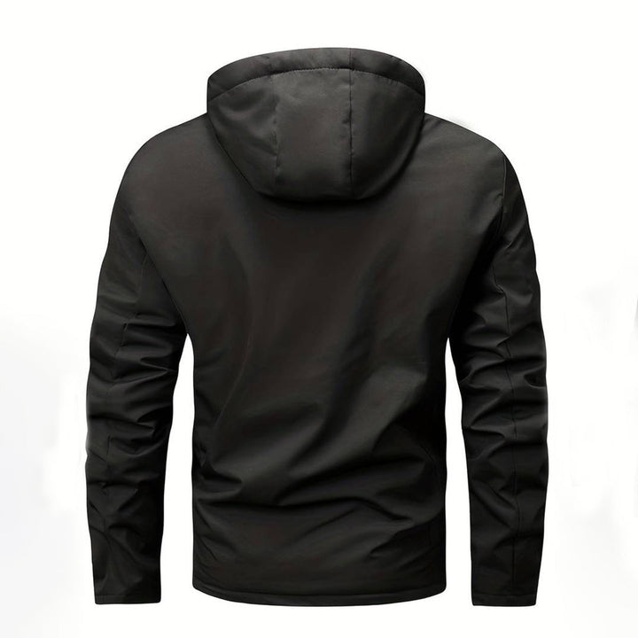 Drune | Herren Bequemer Schwarzer Windbreaker - Warmfutter Detail