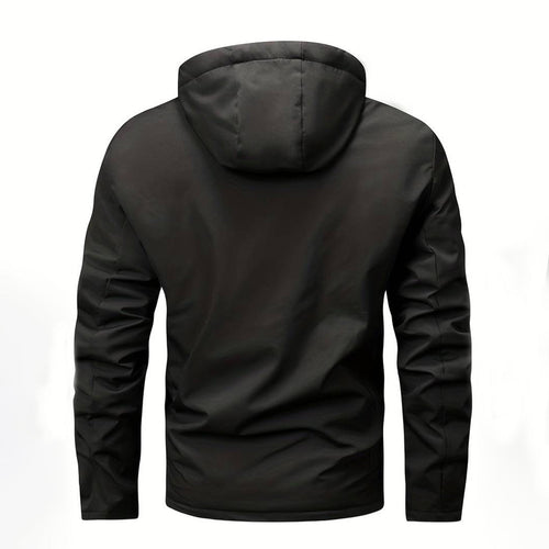 Drune | Herren Bequemer Schwarzer Windbreaker - Warmfutter Detail