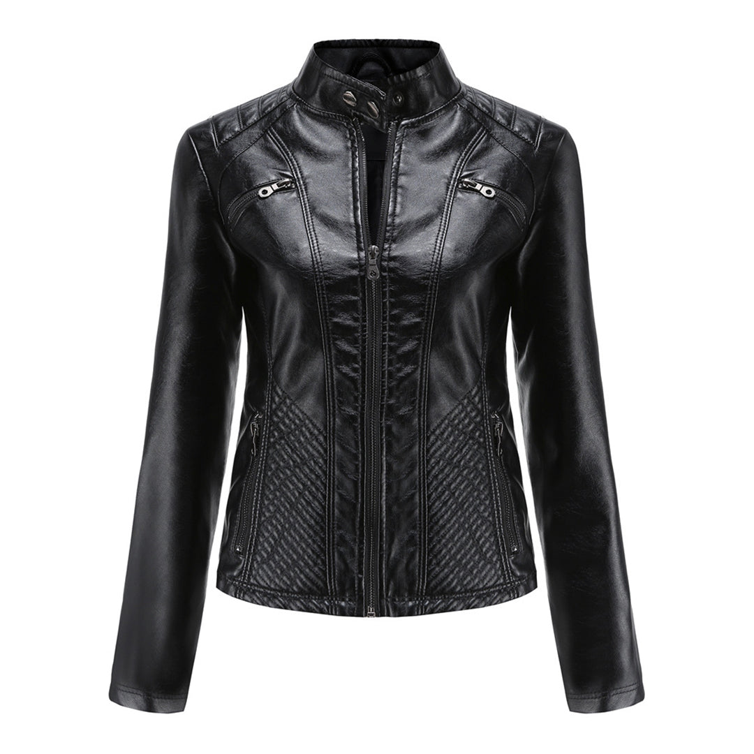 Drune | Lederjacke - Stehkragen & Rippendetails