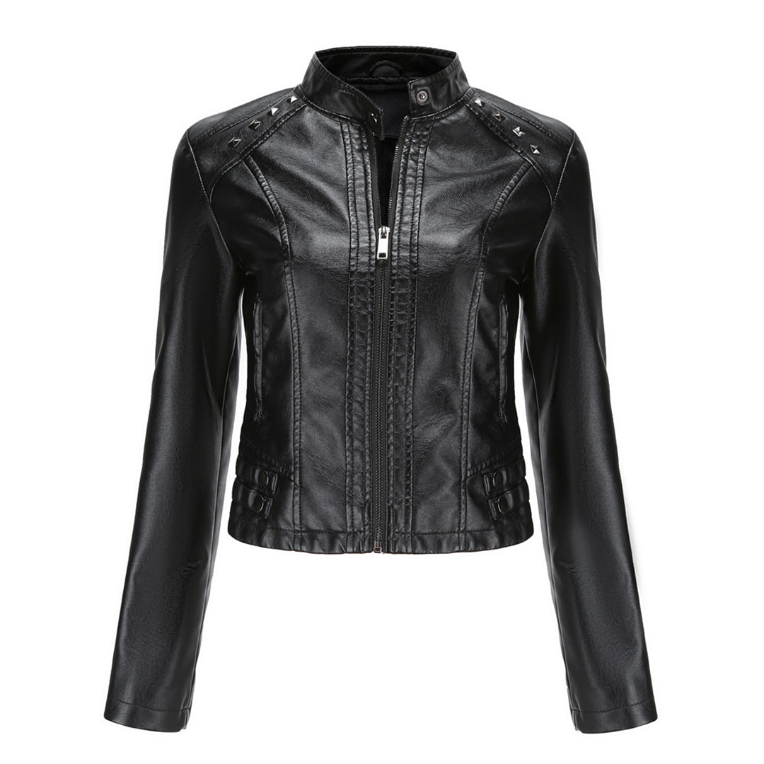 Drune | Elegante Lederjacke mit einzigartigen Details für Damen