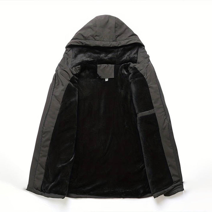 Drune | Herren Bequemer Schwarzer Windbreaker - Warmfutter Detail