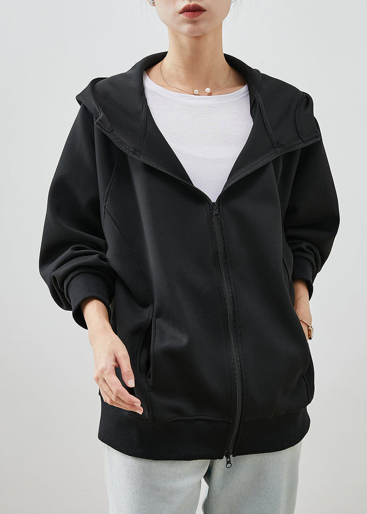 Drune | Baumwoll lockere Sweatshirt Mäntel mit Kapuze
