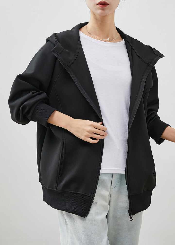 Drune | Baumwoll lockere Sweatshirt Mäntel mit Kapuze