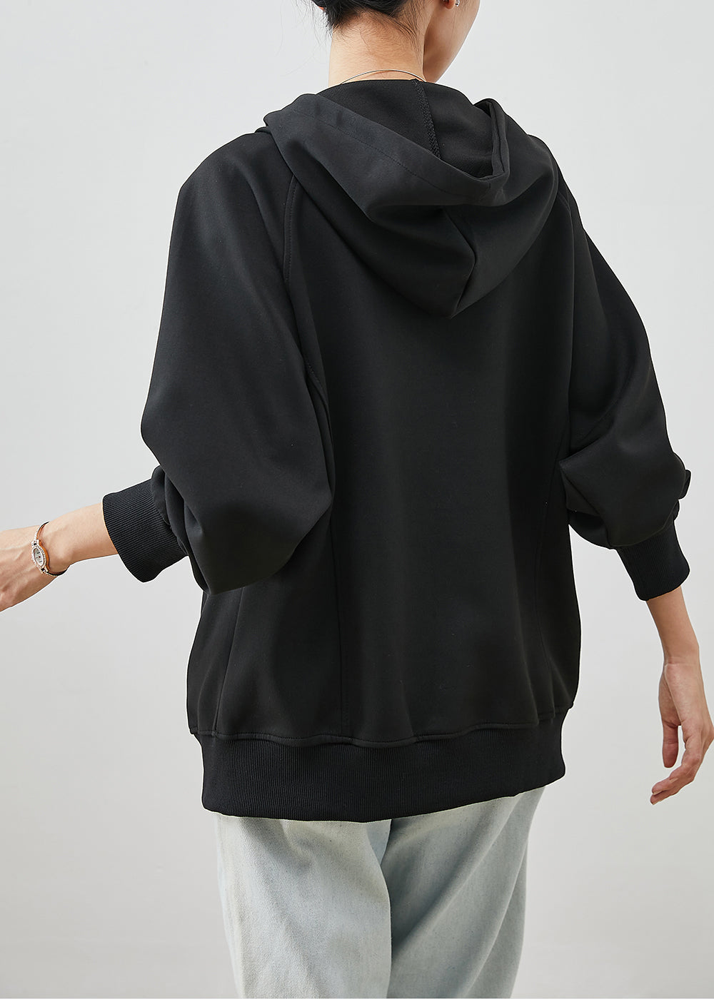 Drune | Baumwoll lockere Sweatshirt Mäntel mit Kapuze
