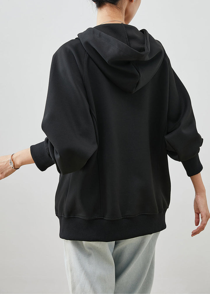Drune | Baumwoll lockere Sweatshirt Mäntel mit Kapuze