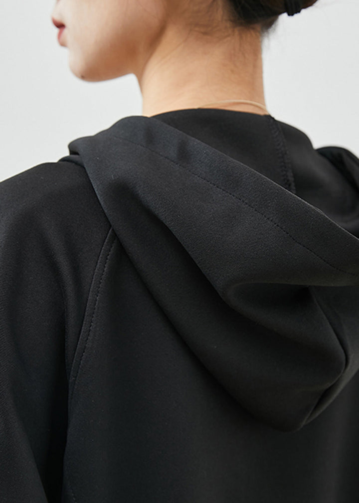 Drune | Baumwoll lockere Sweatshirt Mäntel mit Kapuze