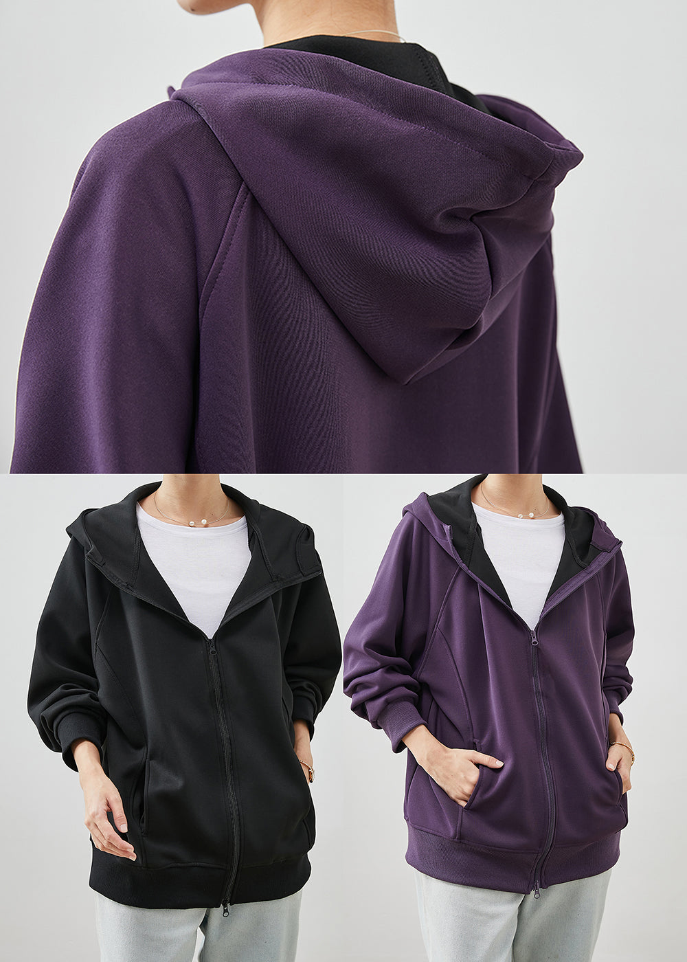 Drune | Baumwoll lockere Sweatshirt Mäntel mit Kapuze