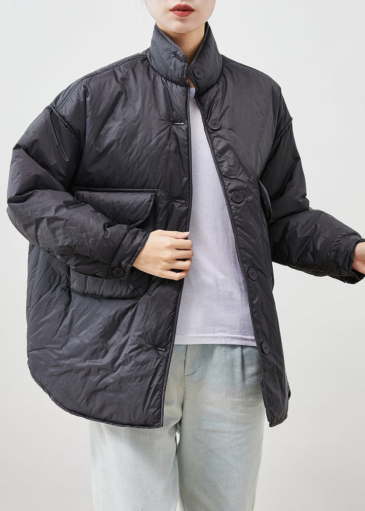 Drune | Feine Baumwollgefüllte Pufferjacken Stehkragen Taschen Winter