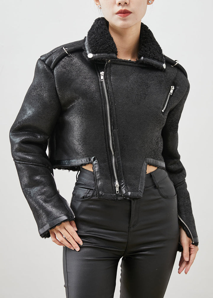 Drune | Patchwork Kunstfelljacken Asymmetrischer Reißverschluss Winter