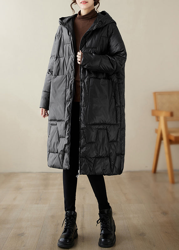 Drune | Taschen Feine Baumwollgefüllte Mäntel mit Kapuze Reißverschluss Winter