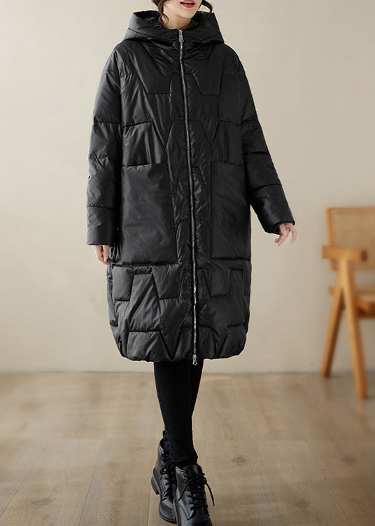 Drune | Taschen Feine Baumwollgefüllte Mäntel mit Kapuze Reißverschluss Winter