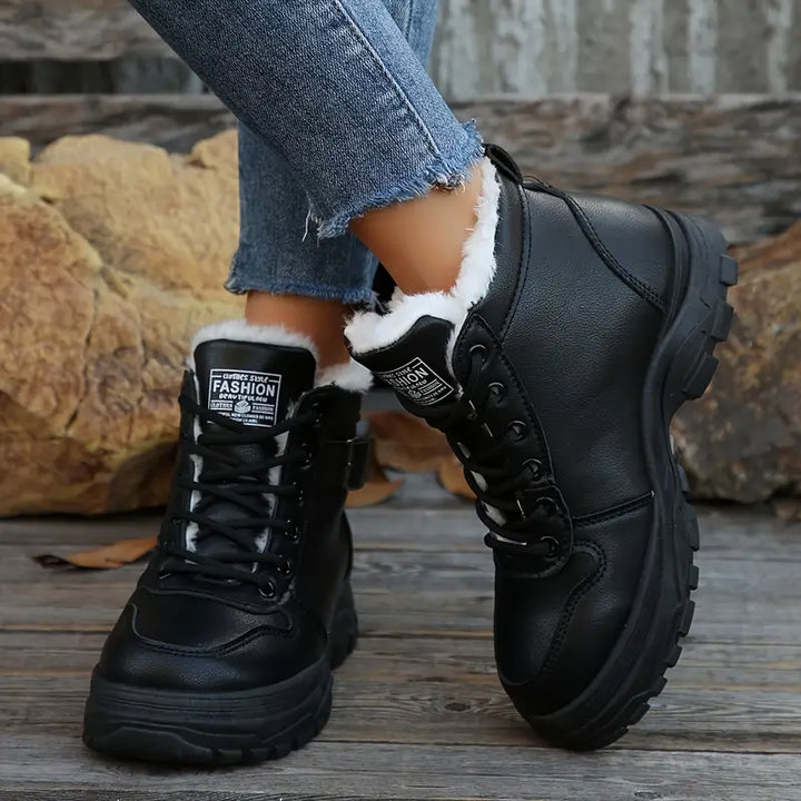 Drune | Stiefeletten mit Fellfutter - Schwarz