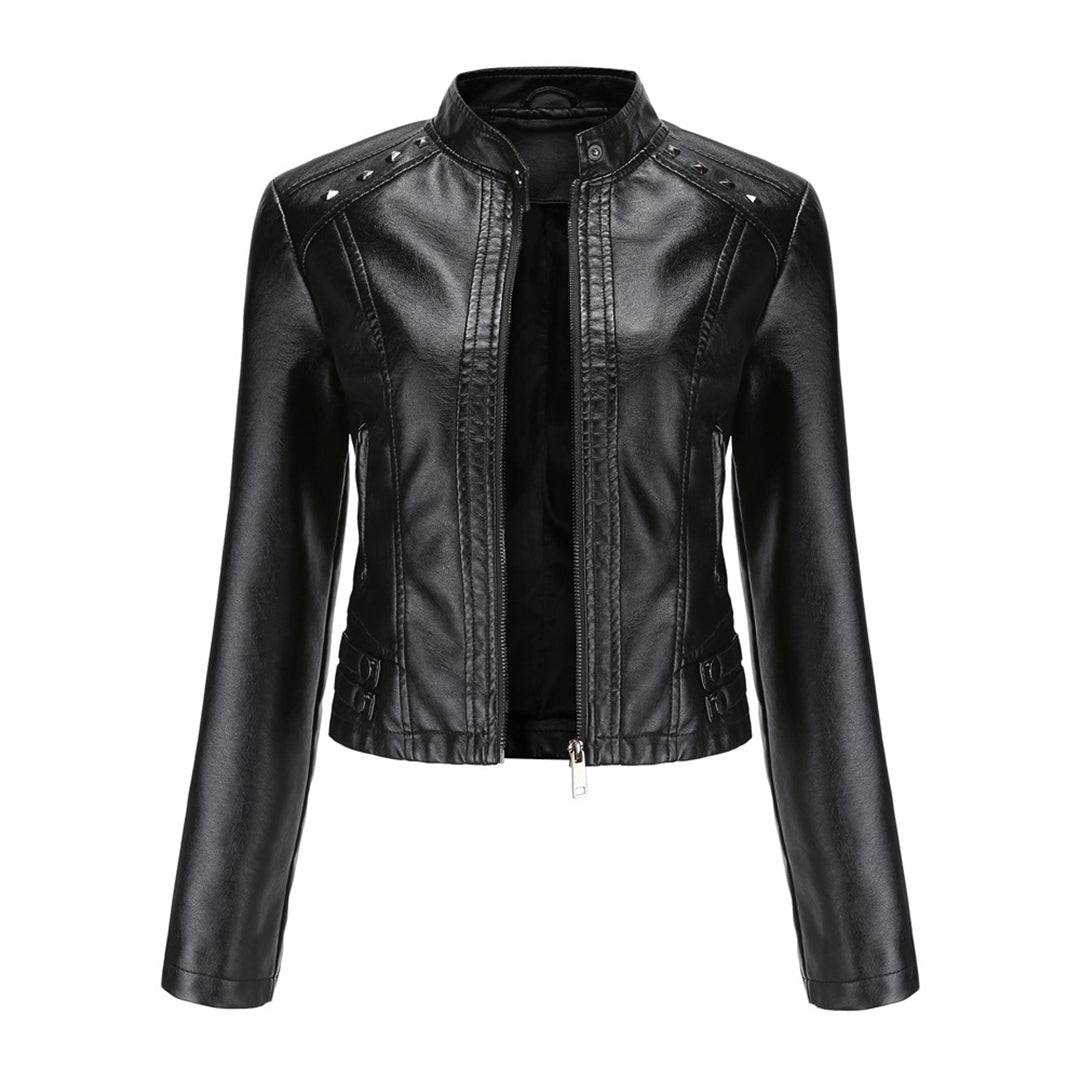 Drune | Elegante Lederjacke mit einzigartigen Details für Damen