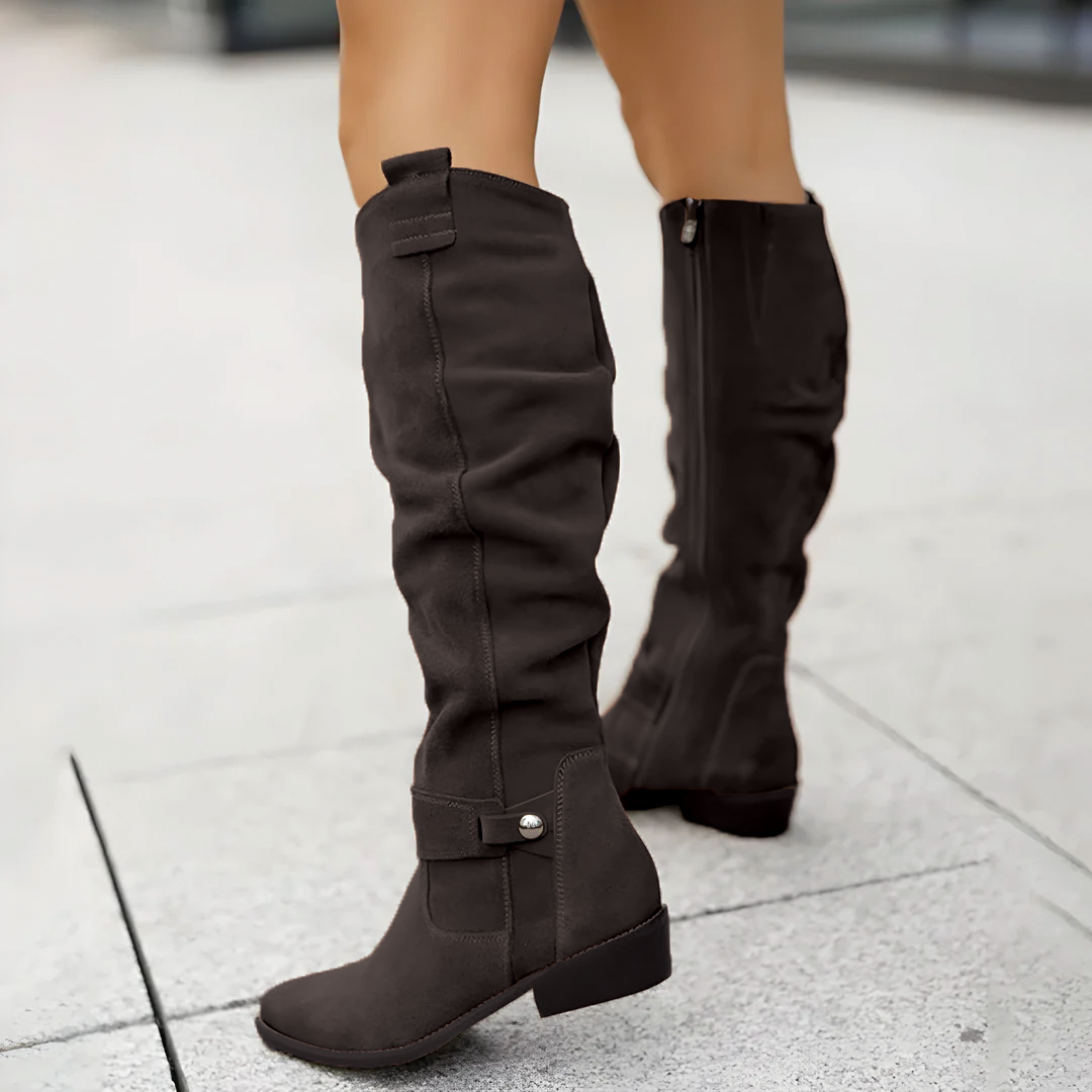 Drune | Wildleder kniehohe Stiefel