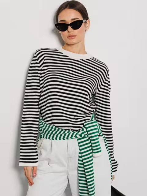 Drune | Striped crew neck sweater