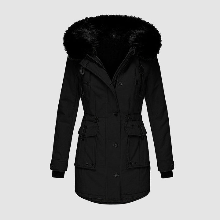 Drune | Parka mit Schwarzem Kunstpelzbesatz für Damen